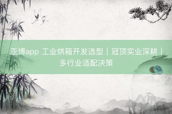 亚博app 工业烘箱开发选型｜冠顶实业深耕｜多行业适配决策