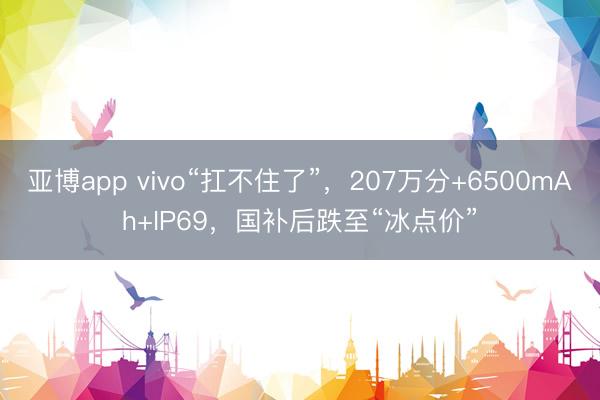 亚博app vivo“扛不住了”，207万分+6500mAh+IP69，国补后跌至“冰点价”