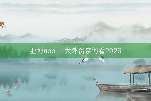 亚博app 十大外资奈何看2026
