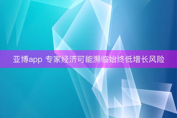 亚博app 专家经济可能濒临始终低增长风险