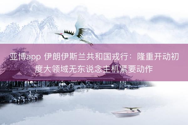 亚博app 伊朗伊斯兰共和国戎行:隆重开动初度大领域无东说念主机紧要动作