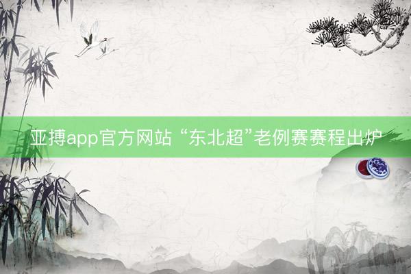 亚搏app官方网站 “东北超”老例赛赛程出炉