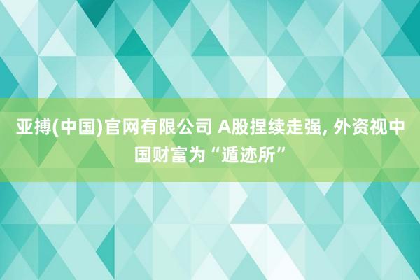 亚搏(中国)官网有限公司 A股捏续走强， 外资视中国财富为“遁迹所”