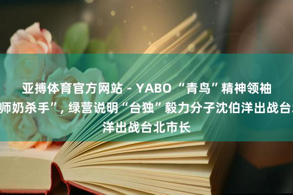 亚搏体育官方网站 - YABO “青鸟”精神领袖对上“师奶杀手”， 绿营说明“台独”毅力分子沈伯洋出战台北市长