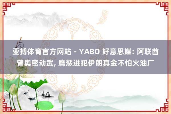 亚搏体育官方网站 - YABO 好意思媒: 阿联酋曾奥密动武， 膺惩进犯伊朗真金不怕火油厂