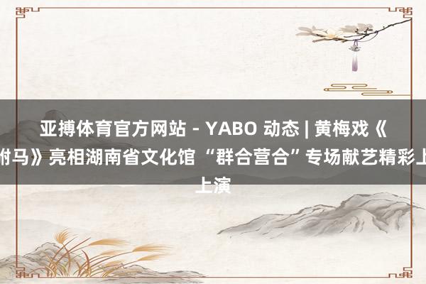亚搏体育官方网站 - YABO 动态 | 黄梅戏《女驸马》亮相湖南省文化馆 “群合营合”专场献艺精彩上演