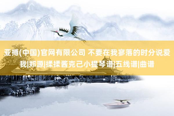 亚搏(中国)官网有限公司 不要在我寥落的时分说爱我|郑源|揉揉酱克己小提琴谱|五线谱|曲谱