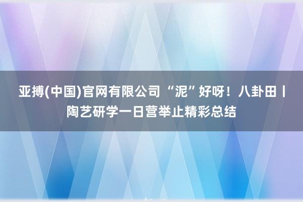 亚搏(中国)官网有限公司 “泥”好呀！八卦田丨陶艺研学一日营举止精彩总结