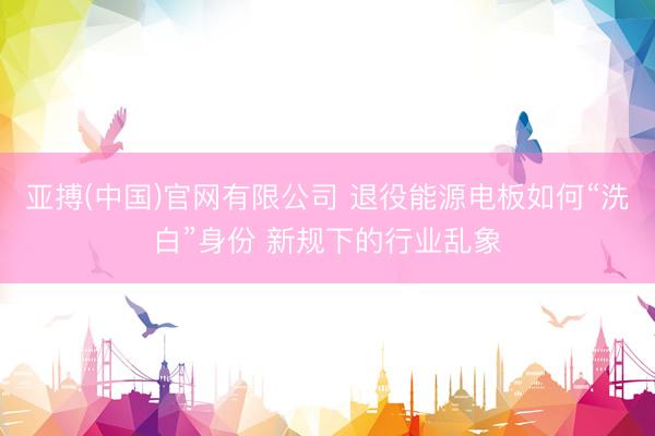 亚搏(中国)官网有限公司 退役能源电板如何“洗白”身份 新规下的行业乱象