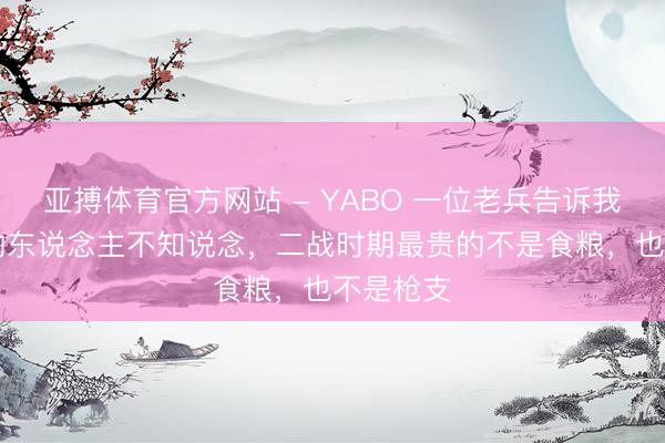 亚搏体育官方网站 - YABO 一位老兵告诉我：90%的东说念主不知说念，二战时期最贵的不是食粮，也不是枪支